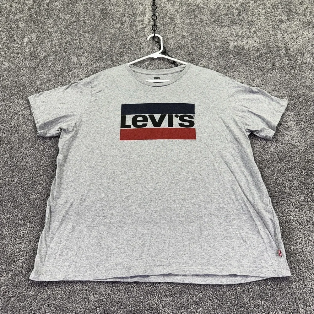 Levi's Shirt Mens XL Gray Short Sleeve Logo Graphic Tee Tagless Casual